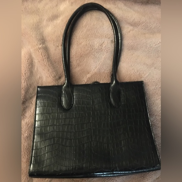 Black Mexx crocodile embossed shoulder bag - Picture 3 of 8